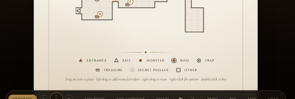 Screenshot of RPG Map Generator RollDvantage